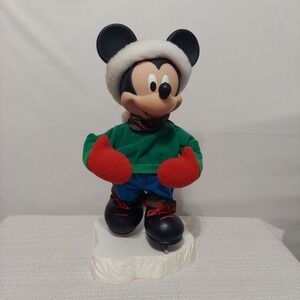 Santas Best Mickey Unlimited 1998 Mickey Mouse Holiday Animated Ice Skater-Works